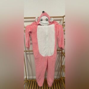 Pink monkey onesie costume